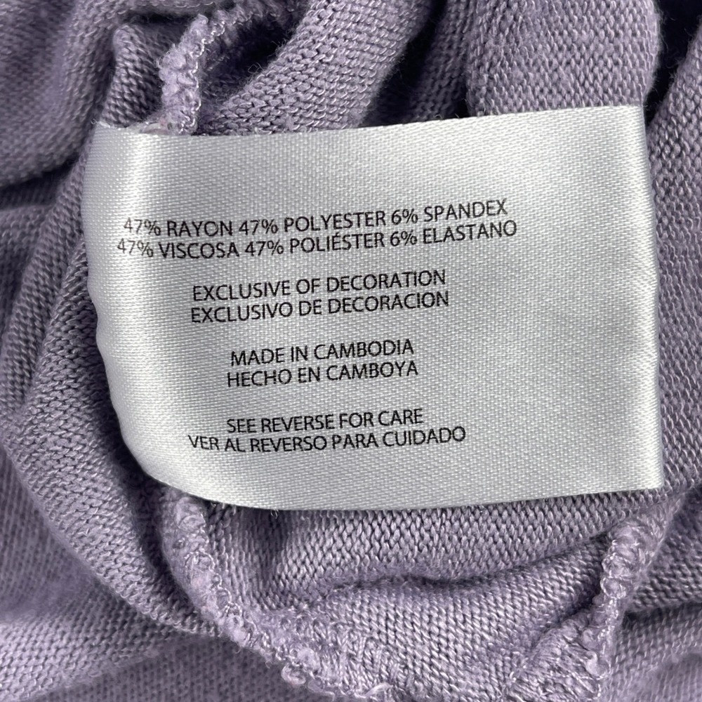 Banana Republic Top Womens XL Purple V-Neck‎ Long Sleeve Raglan Soft Knit - Picture 6 of 8